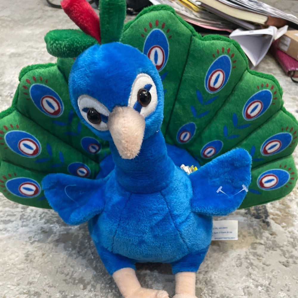 Blue & Green Plush Peacock Toy